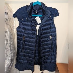Moncler Amarante Water Resistant Ruffle Hem Down Puffer Vest
